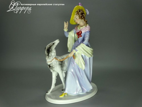 Купить фарфоровые статуэтки Rosenthal, Дама с борзой, Германия